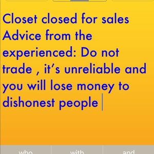 Not selling closet closed,